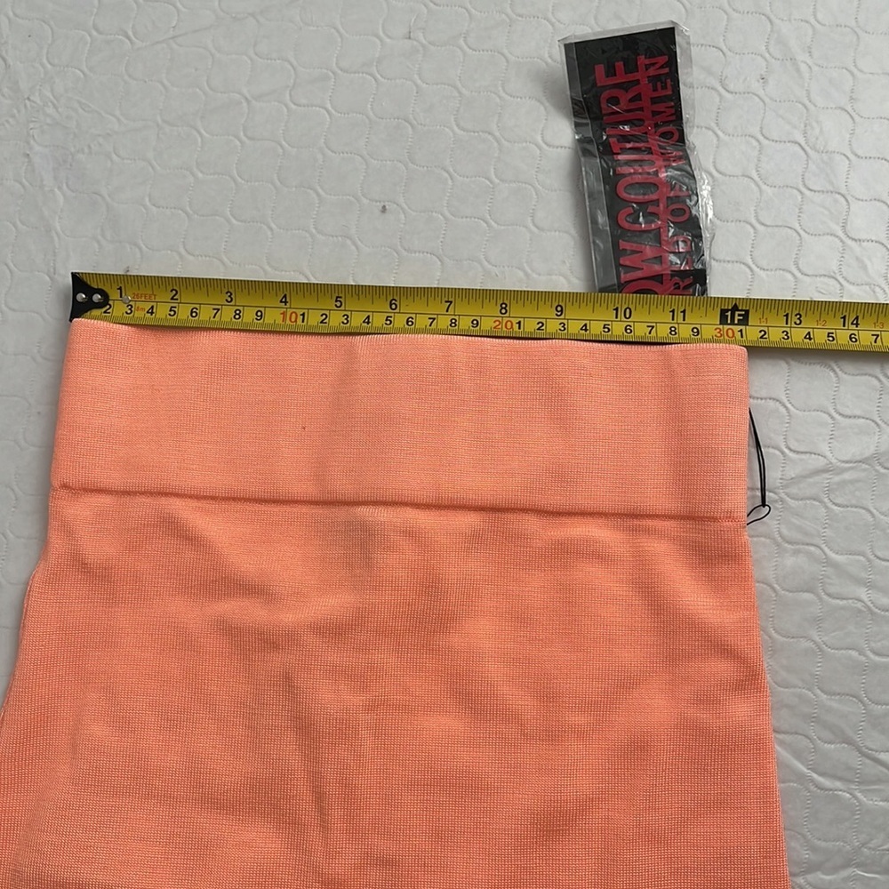 WOW couture neon peach stretch pencil skirt - Picture 5 of 8